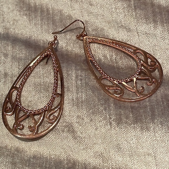 Southwestern Style Rosetone Open Hoops 2 1/2” Long - Picture 7 of 7